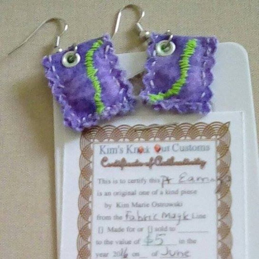 💮FABRIC dangle earrings